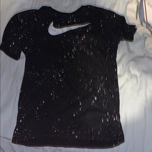 Black Nike Swoosh With White Polka Dots